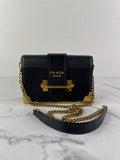 PRADA Black City Calf Saffiano Cahier Crossbody/Shoulder Bag