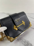 PRADA Black City Calf Saffiano Cahier Crossbody/Shoulder Bag