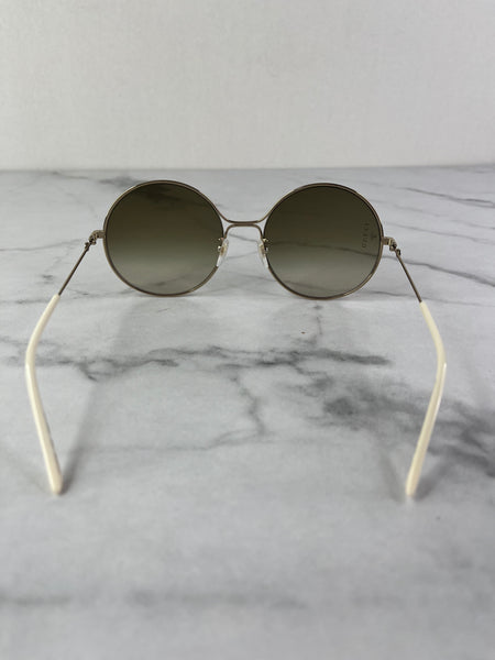 GUCCI GG Gold Green/Red Round Gradient Metal Sunglasses