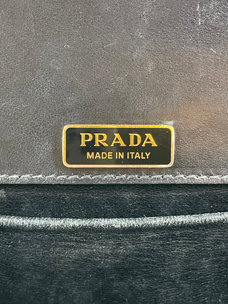 PRADA Black City Calf Saffiano Cahier Crossbody/Shoulder Bag