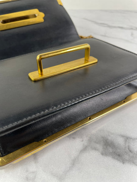 PRADA Black City Calf Saffiano Cahier Crossbody/Shoulder Bag