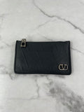 Valentino Unisex Matte Black Toile Iconographe Card Holder/Wallet