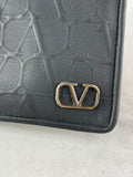 Valentino Unisex Matte Black Toile Iconographe Card Holder/Wallet