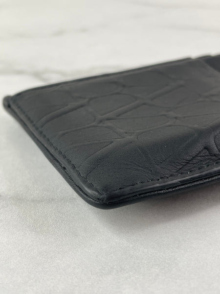 Valentino Unisex Matte Black Toile Iconographe Card Holder/Wallet