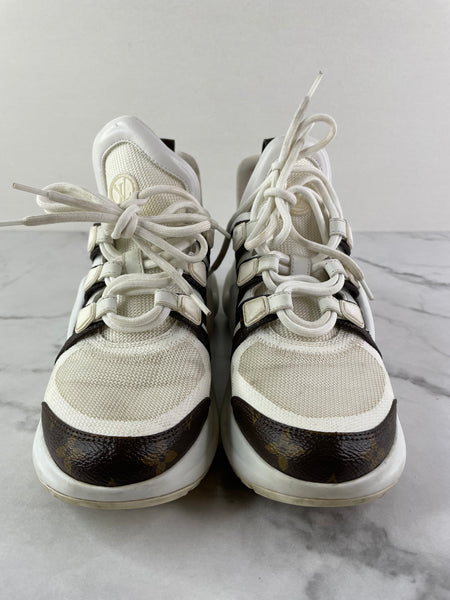 LOUIS VUITTON White Monogram LV Archlight Sneakers Size 36.5