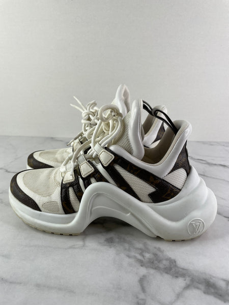 LOUIS VUITTON White Monogram LV Archlight Sneakers Size 36.5