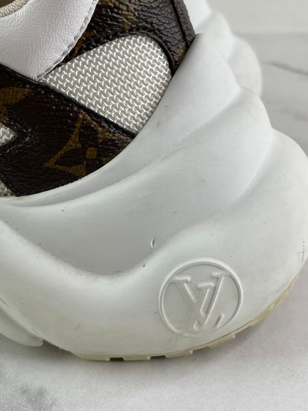 LOUIS VUITTON White Monogram LV Archlight Sneakers Size 36.5