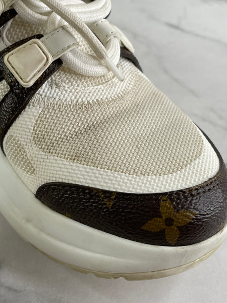 LOUIS VUITTON White Monogram LV Archlight Sneakers Size 36.5