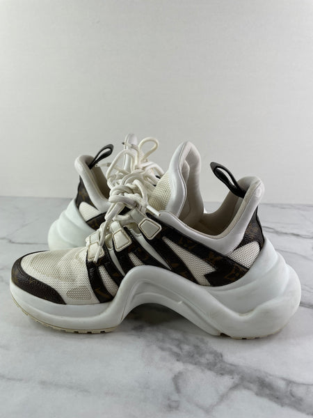 LOUIS VUITTON White Monogram LV Archlight Sneakers Size 36.5