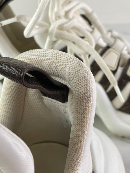 LOUIS VUITTON White Monogram LV Archlight Sneakers Size 36.5
