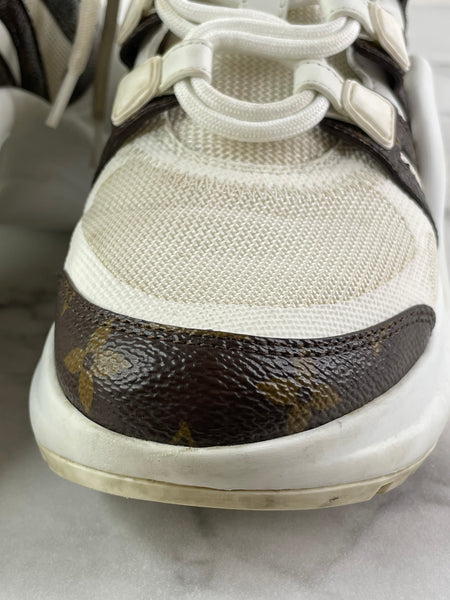 LOUIS VUITTON White Monogram LV Archlight Sneakers Size 36.5