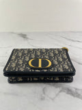 Christian Dior 2-IN-1 30 MONTAIGNE POUCH Blue Dior Oblique Jacquard Crossbody/Shoulder/Belt Bag