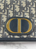 Christian Dior 2-IN-1 30 MONTAIGNE POUCH Blue Dior Oblique Jacquard Crossbody/Shoulder/Belt Bag