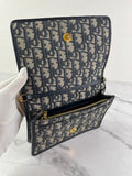 Christian Dior 2-IN-1 30 MONTAIGNE POUCH Blue Dior Oblique Jacquard Crossbody/Shoulder/Belt Bag