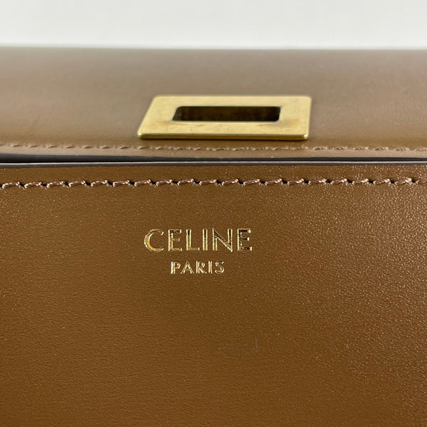 CELINE Camel Box Calfskin Medium Classic Box Flap Crossbody/Shoulder Bag