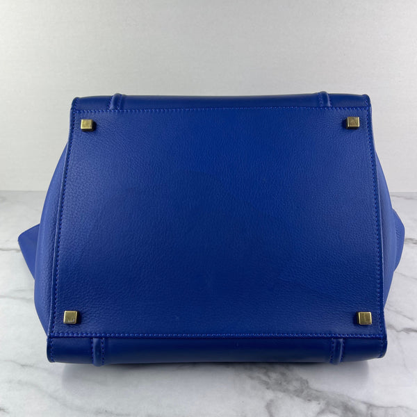 Celine Indigo Blue Supple Calfskin Medium Phantom Luggage Bag