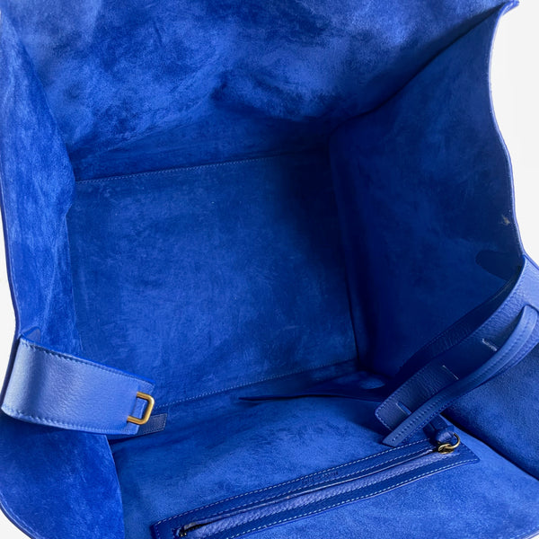 Celine Indigo Blue Supple Calfskin Medium Phantom Luggage Bag