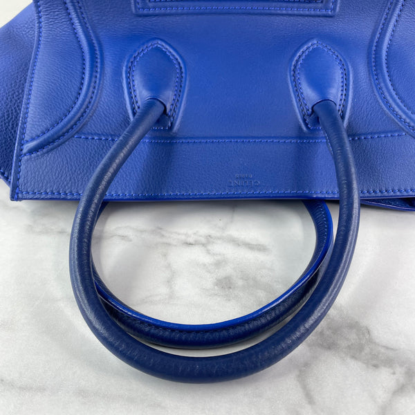 Celine Indigo Blue Supple Calfskin Medium Phantom Luggage Bag