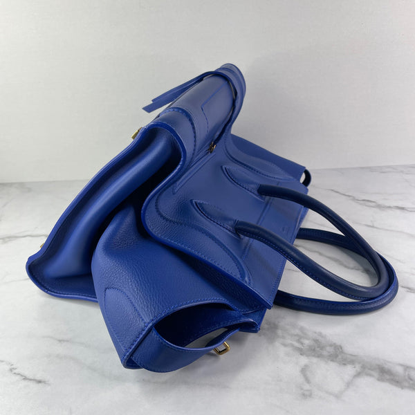 Celine Indigo Blue Supple Calfskin Medium Phantom Luggage Bag