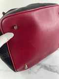 Burberry Burgundy Mega Check Ashby Bucket Shoulder Bag