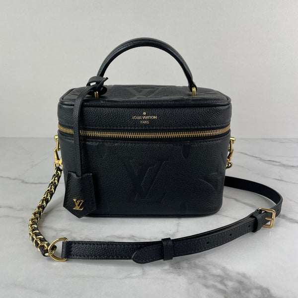 LOUIS VUITTON Black Empreinte Monogram Giant Vanity PM Crossbody/Shoulder Bag