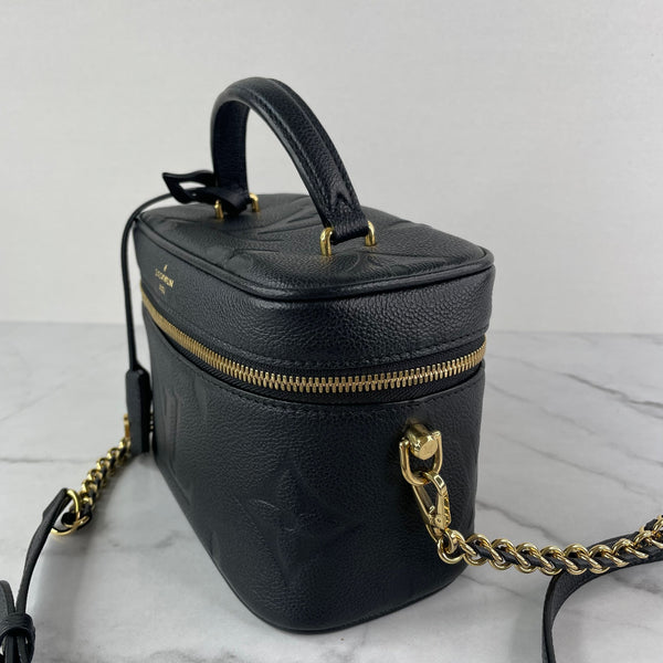 LOUIS VUITTON Black Empreinte Monogram Giant Vanity PM Crossbody/Shoulder Bag