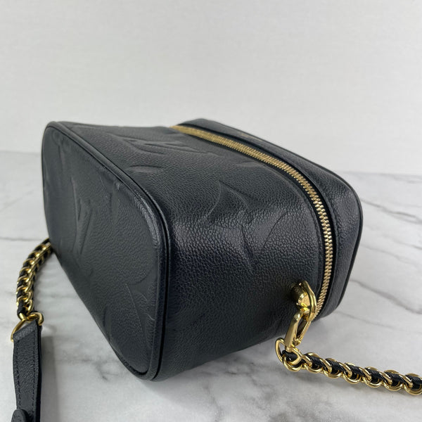 LOUIS VUITTON Black Empreinte Monogram Giant Vanity PM Crossbody/Shoulder Bag