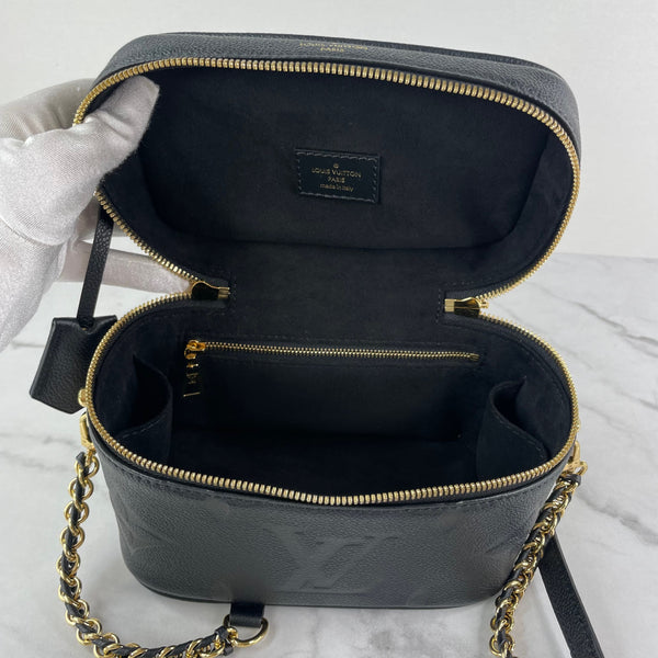 LOUIS VUITTON Black Empreinte Monogram Giant Vanity PM Crossbody/Shoulder Bag