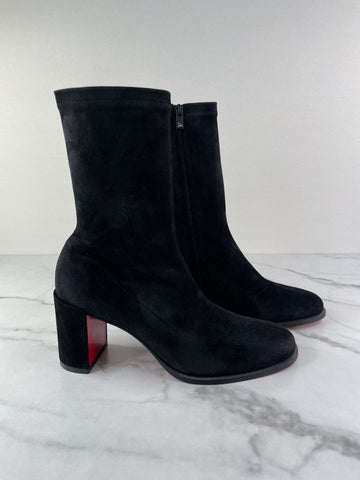 CHRISTIAN LOUBOUTIN Stretchadoxa 70 black suede ankle boots Size 36