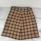 Gucci Lurex Checked Metallic Pink/Brown Tweed Mini Skirt Size 42