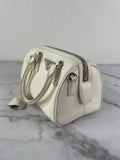 PRADA White Saffiano Lux Top Handle Crossbody/Shoulder Bag