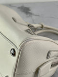 PRADA White Saffiano Lux Top Handle Crossbody/Shoulder Bag
