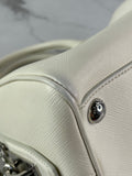 PRADA White Saffiano Lux Top Handle Crossbody/Shoulder Bag