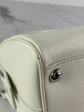 PRADA White Saffiano Lux Top Handle Crossbody/Shoulder Bag