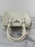 PRADA White Saffiano Lux Top Handle Crossbody/Shoulder Bag