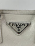 PRADA White Saffiano Lux Top Handle Crossbody/Shoulder Bag