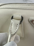 PRADA White Saffiano Lux Top Handle Crossbody/Shoulder Bag