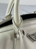 PRADA White Saffiano Lux Top Handle Crossbody/Shoulder Bag