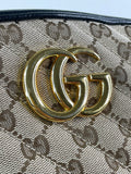 GUCCI Original GG canvas/black GG Marmont small shoulder/crossbody bag