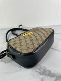 GUCCI Original GG canvas/black GG Marmont small shoulder/crossbody bag