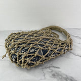 Christian Dior Net Woven Rope and Blue Oblique Technical Fabric Shoulder Bag