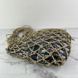 Christian Dior Net Woven Rope and Blue Oblique Technical Fabric Shoulder Bag