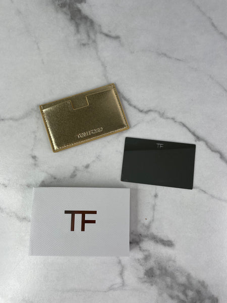Tom Ford Beauty Metallic Gold Card Holder with Mirror