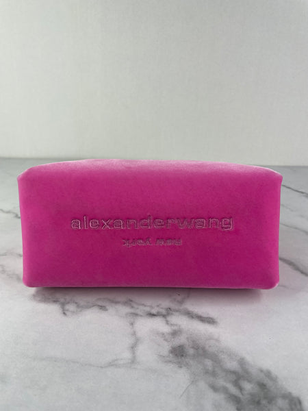 ALEXANDER WANG Lipstick Pink Mini Scrunchie Embellished Velvet Bag