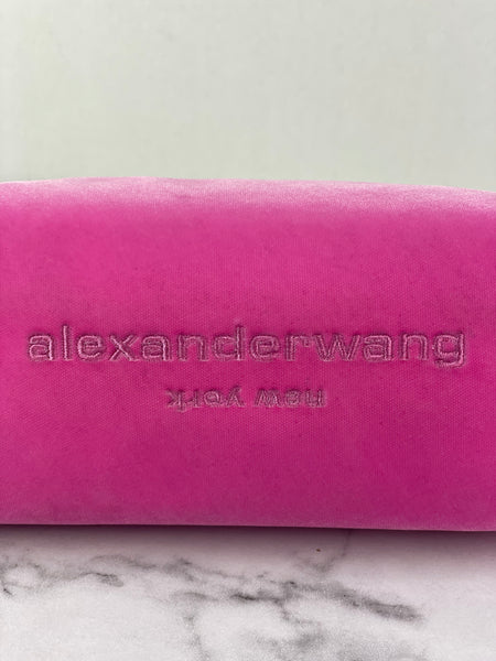 ALEXANDER WANG Lipstick Pink Mini Scrunchie Embellished Velvet Bag
