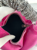 ALEXANDER WANG Lipstick Pink Mini Scrunchie Embellished Velvet Bag