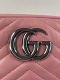 GUCCI Pink GG Marmont Small Matelassé Shoulder/Crossbody Bag