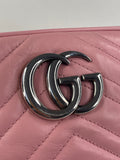 GUCCI Pink GG Marmont Small Matelassé Shoulder/Crossbody Bag