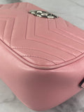 GUCCI Pink GG Marmont Small Matelassé Shoulder/Crossbody Bag