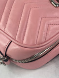 GUCCI Pink GG Marmont Small Matelassé Shoulder/Crossbody Bag